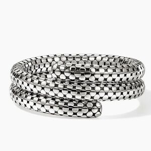 925 Sterling Silver John Hardy triple coil dot wrap bracelet